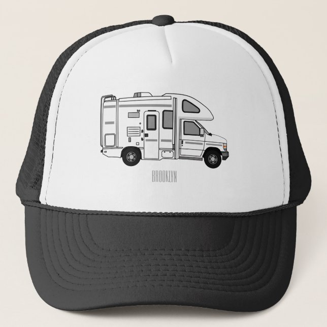 Casquette Illustration de dessin animé Campervan (Devant)