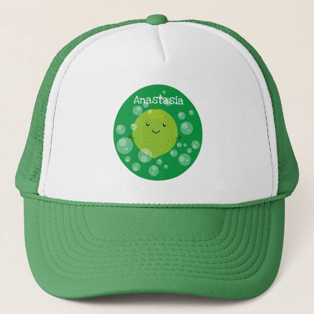 Casquette Illustration de dessin animé de bulles de citron v (Devant)