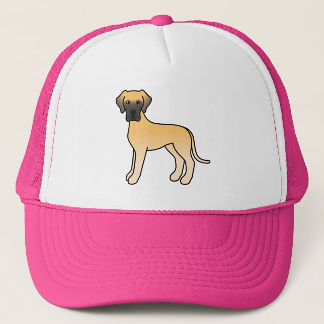 Casquette Illustration de dessin animé de chien Dogue Allema (Devant)