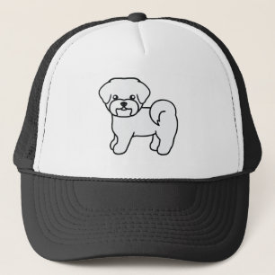 Casquette Illustration de dessin animé de chien maltais blan