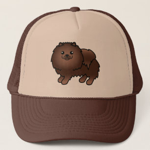 Casquette Illustration de dessin animé de chien Pomeranian m