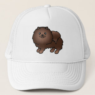 Casquette Illustration de dessin animé de chien Pomeranian m