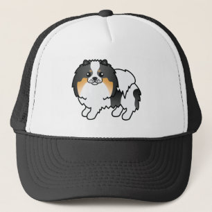 Casquette Illustration de dessin animé de chien Poméranie tr
