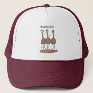 Casquette Illustration de dessin animé d'un trio d'émeus aus