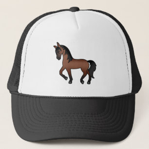 Casquette Illustration de dessin animé mignon de cheval bai