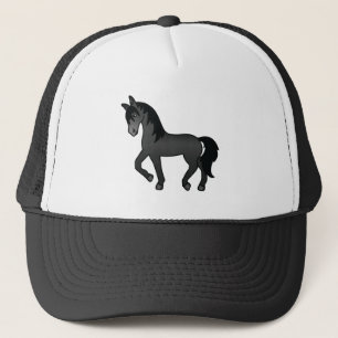 Casquette Illustration de dessin animé mignon de cheval trot