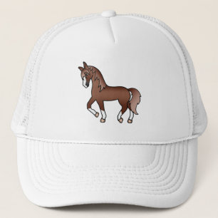 Casquette Illustration de dessin animé mignon de cheval trot
