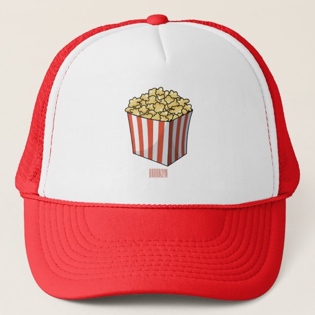 Casquette Illustration de dessin animé Popcorn (Devant)