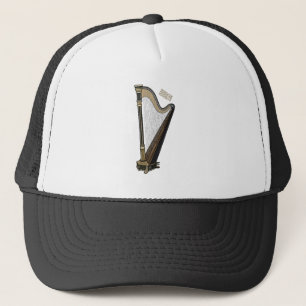 Casquette Illustration de dessin animé sur la harpe