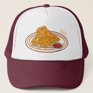 Casquette Illustration de dessin animé sur le poulet frit