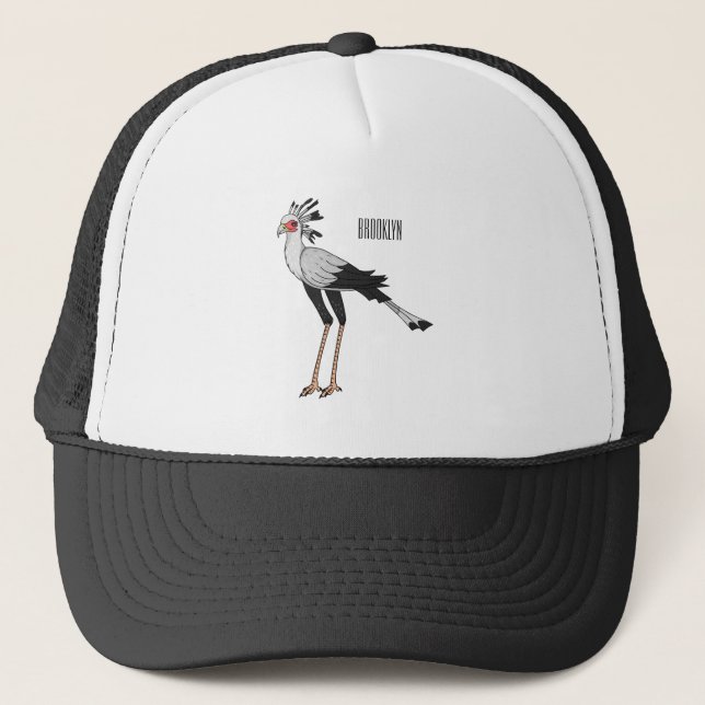 Casquette Illustration de dessin du secrétaire pour oiseaux (Devant)