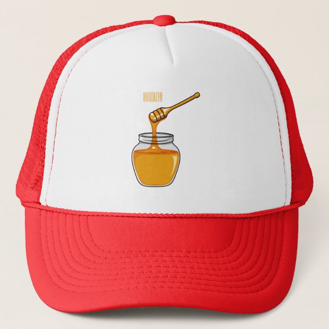 Casquette Illustration de dessin sur le miel (Devant)
