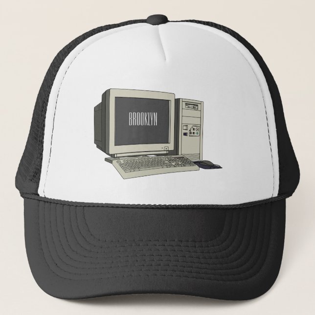 Casquette Illustration de dessin sur ordinateur (Devant)