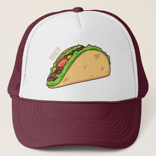 Casquette Illustration de dessin sur Taco (Devant)