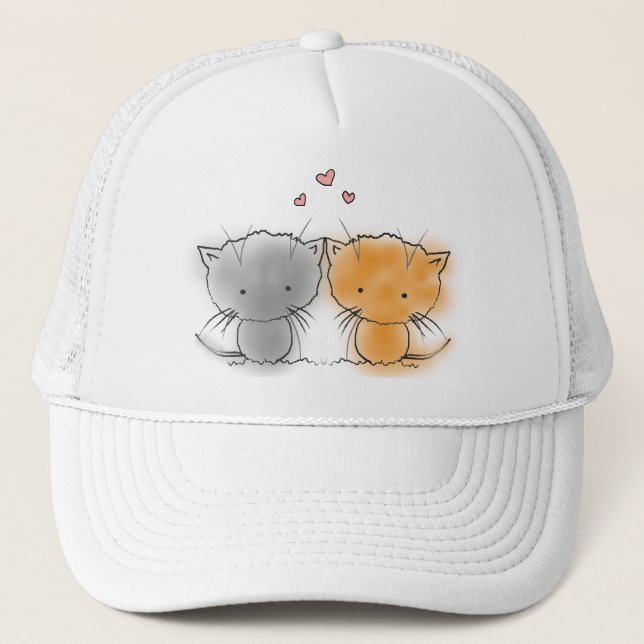 Casquette Illustration de deux petits chatons (Devant)