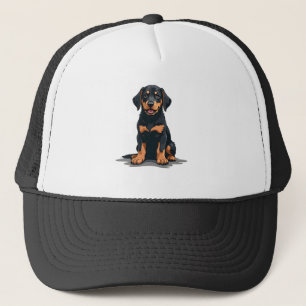 Casquette Illustration de dos de chien noir et bronzé vintag