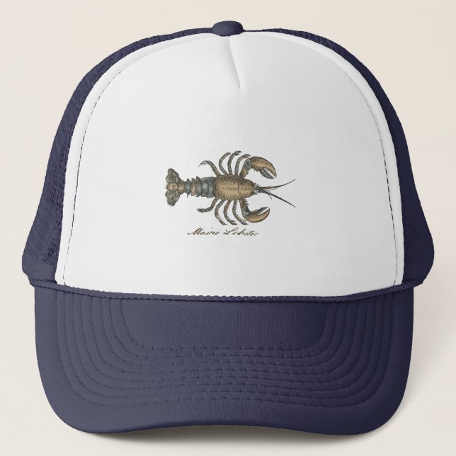 Casquette Illustration de homard, fruits de mer du Maine (Devant)