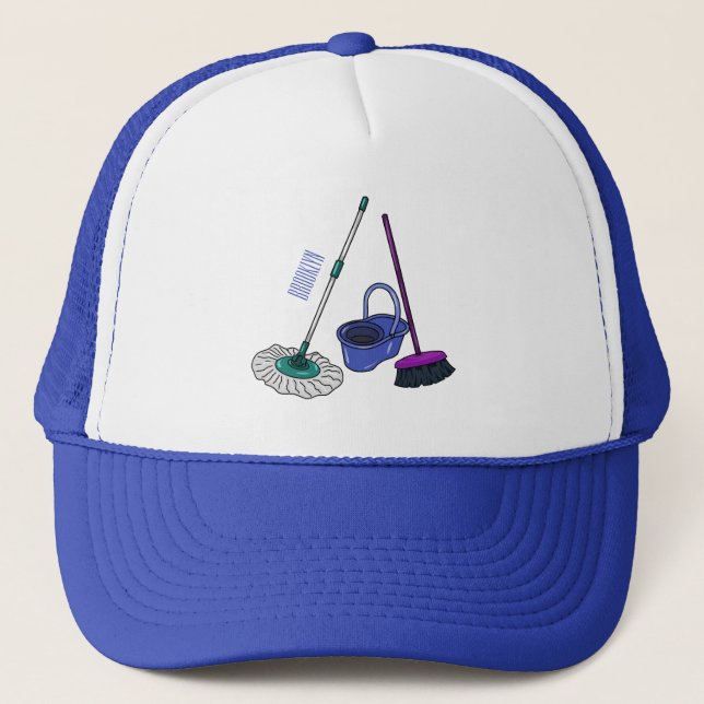 Casquette Illustration de la bande dessinée Broom & mop (Devant)
