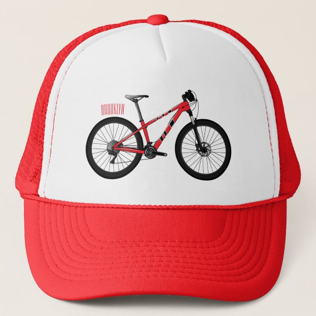 Casquette Illustration de la bande dessinée de vélo (Devant)