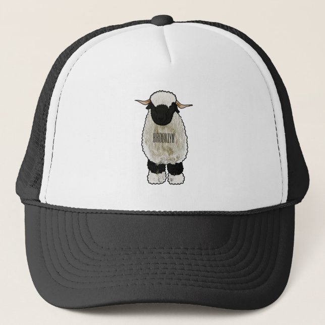 Casquette Illustration de la caricature de mouton Valais Bla (Devant)
