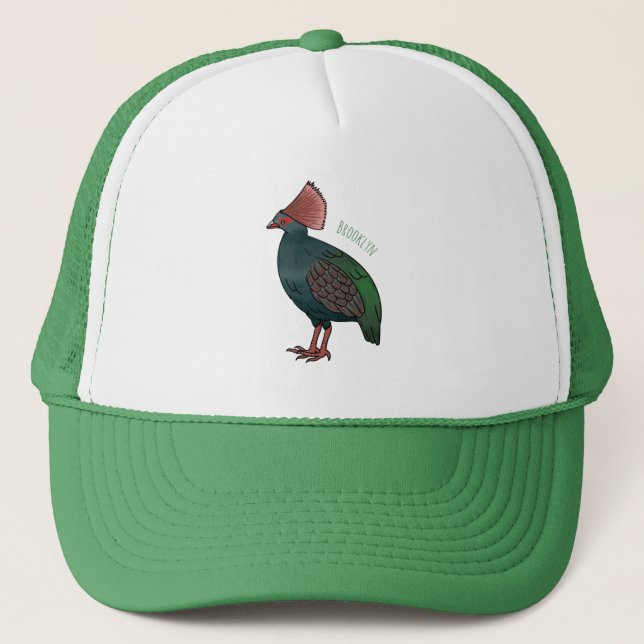 Casquette Illustration de la caricature d'oiseau perdrix en  (Devant)