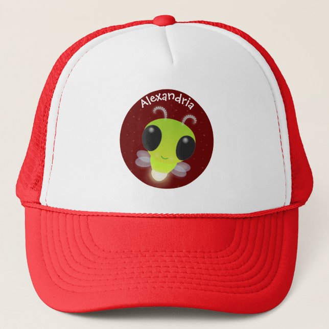 Casquette Illustration de la luciole vert mou (Devant)