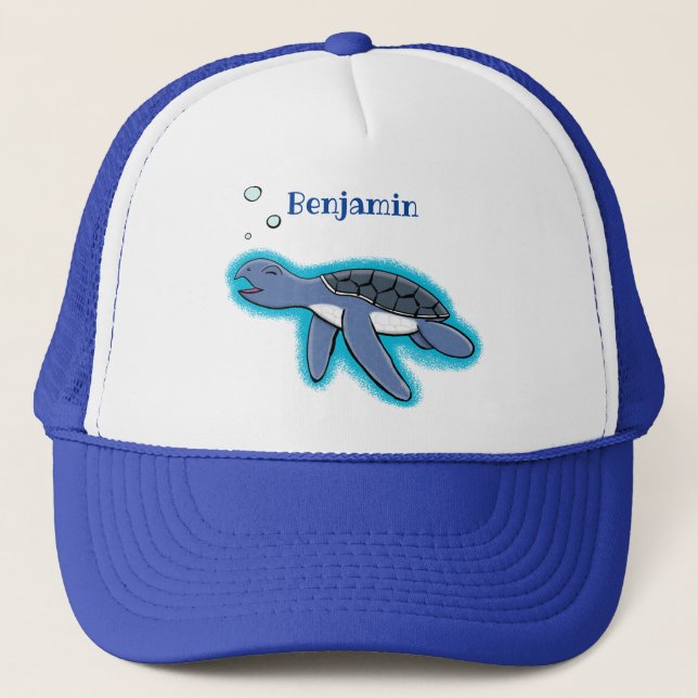 Casquette Illustration de la petite tortue de mer (Devant)