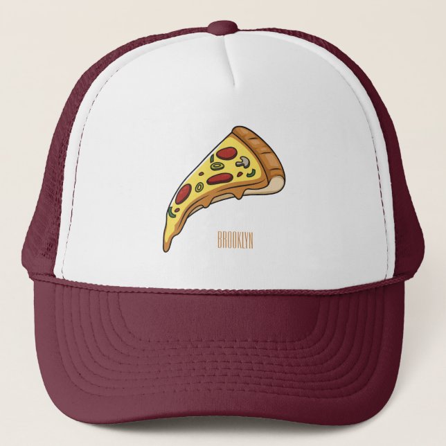 Casquette Illustration de la pizza (Devant)
