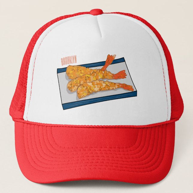 Casquette Illustration de la tempura crevette (Devant)