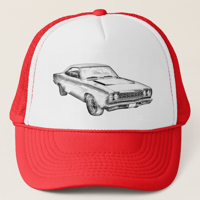 Casquette Illustration de la voiture de course à pied Plymou (Devant)