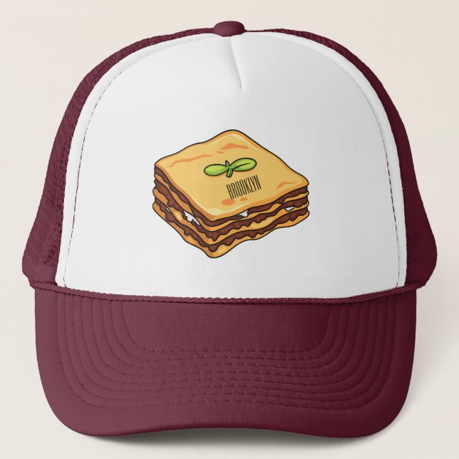 Casquette Illustration de Lasagna (Devant)