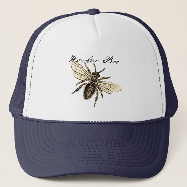 Casquette Illustration de l'insecte d'abeille vintage (Devant)