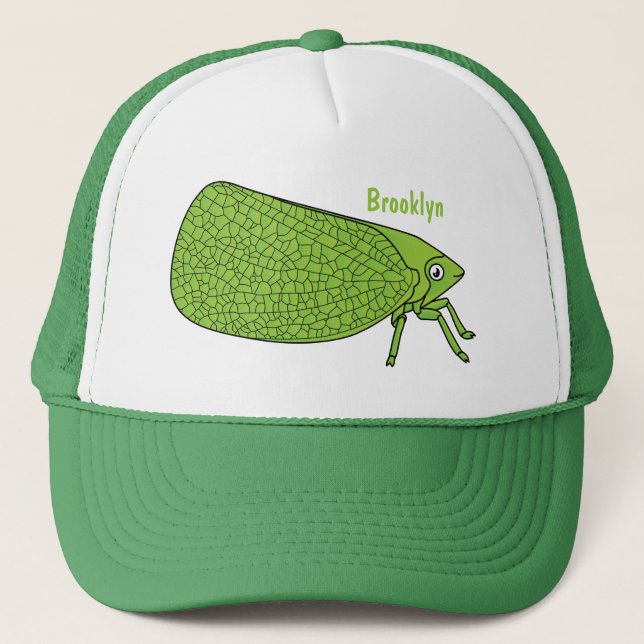Casquette Illustration de l'insecte de la trémie verte mûre (Devant)