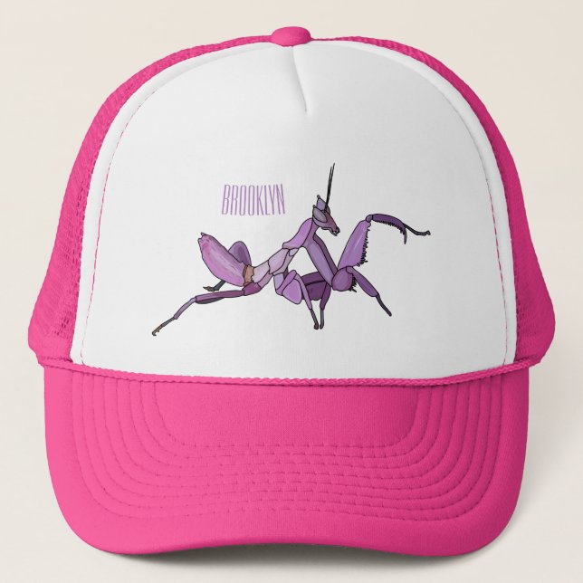 Casquette Illustration de l'orchidée mante (Devant)