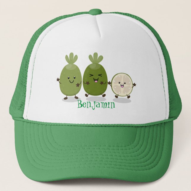 Casquette Illustration de mignonne guava feijoa (Devant)