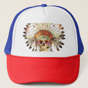 Casquette Illustration de mode crâne amérindien