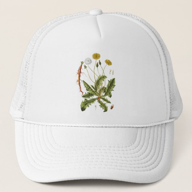 Casquette Illustration de pissenlit vintage (Devant)