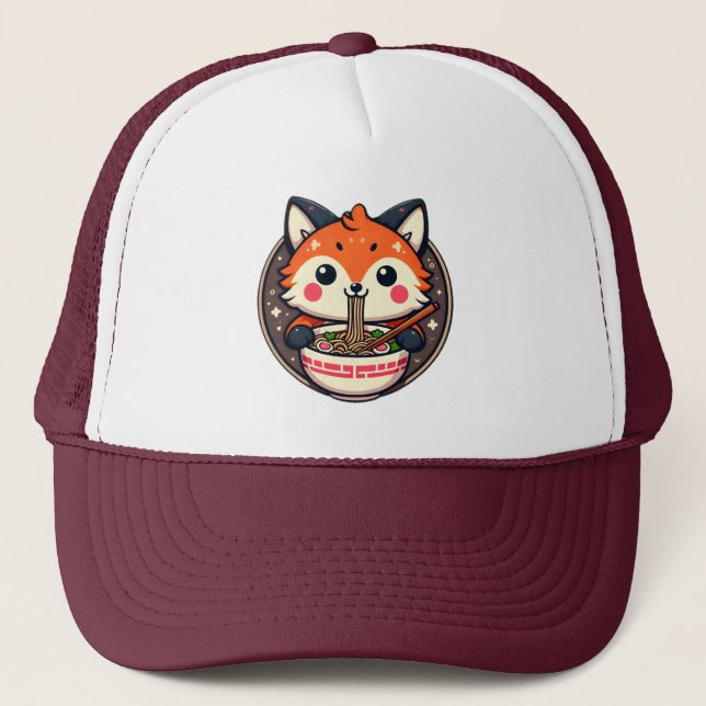 Casquette Illustration de Ramen Fox pour Merch Design (Devant)