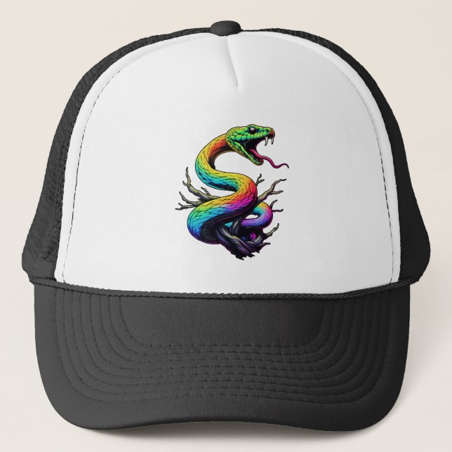 Casquette Illustration de serpent coloré (Devant)