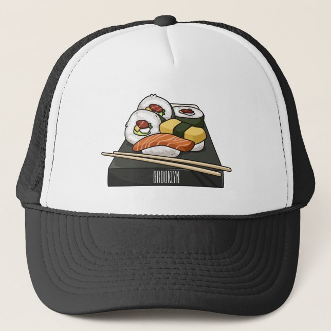 Casquette Illustration de sushi (Devant)