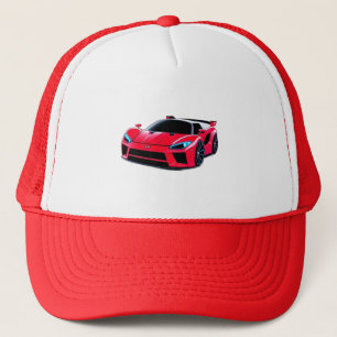 Casquette Illustration de voiture de sport rouge avec design