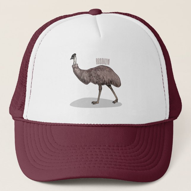 Casquette Illustration d'Emu bird (Devant)