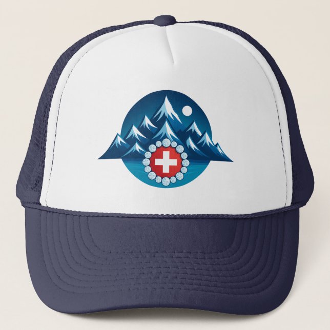 Casquette Illustration des Alpes suisses (Devant)