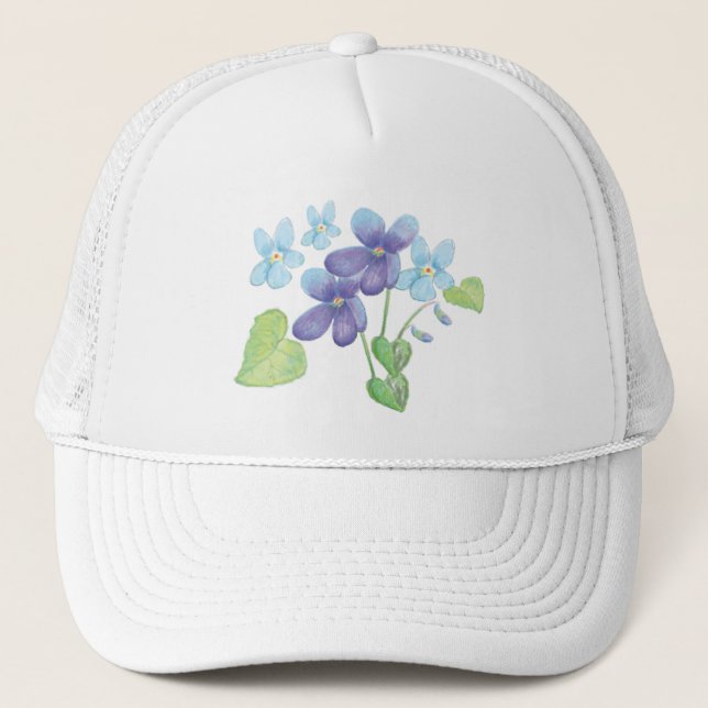 Casquette Illustration des fleurs de violet sauvages (Devant)