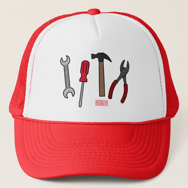 Casquette Illustration des outils de menuiserie (Devant)