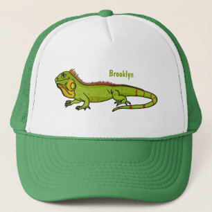 Casquette Illustration d'iguane vert heureux