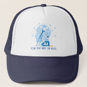 Casquette Illustration d'intelligence artificielle bleu mode