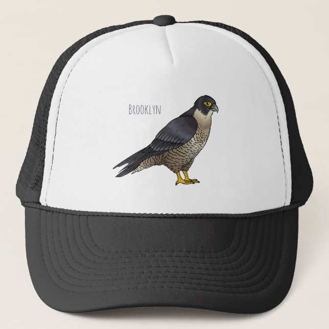 Casquette Illustration d'oiseau de faucon pèlerin (Devant)