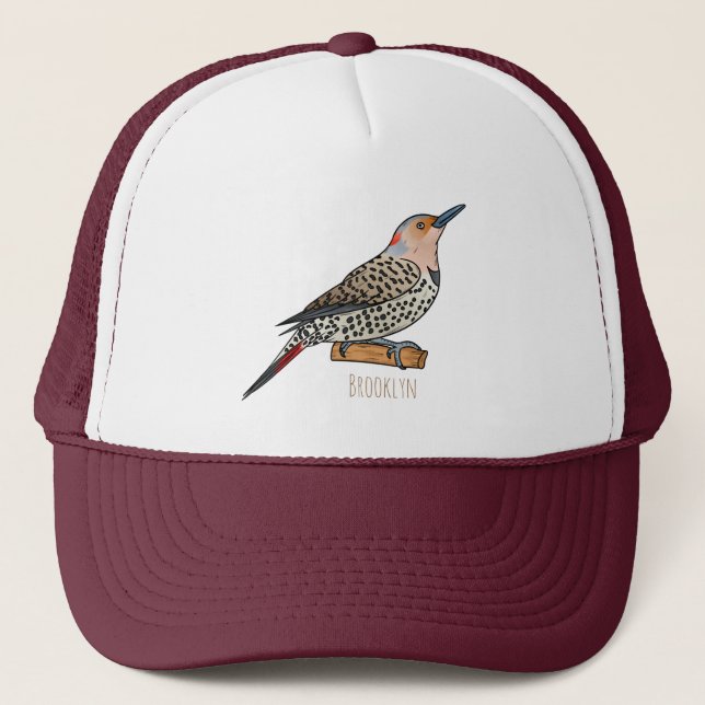 Casquette Illustration d'oiseau de scintillement du Nord (Devant)