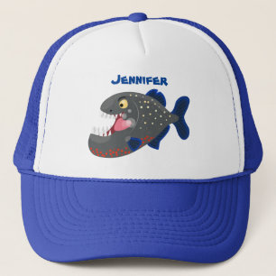 Casquette Illustration drôle de piranha affamée